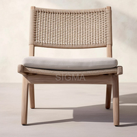 Canapé d'extérieur en teck massif Sigma, design étanche pour hôtels, complexes hôteliers et espaces extérieurs, ensemble de loisirs pour patio, vente en gros usine