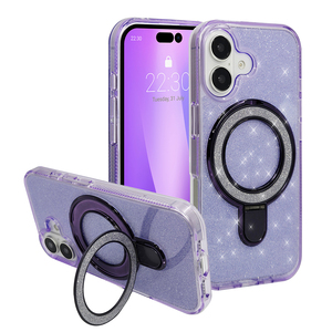 Electroplate Foldable Multi Colors Phone Case Magnetic Ring <b>Stand</b> Wireless Charging Card Holder Sports for for TPU+PC - Product Image 6