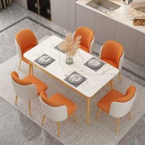 Muebles de Comedor de Lujo, Juego de Mesa y Sillas de Comedor, Estilo Moderno Minimalista, Mesa Rectangular Brillante, Diseño Optimizado - Product Image 4
