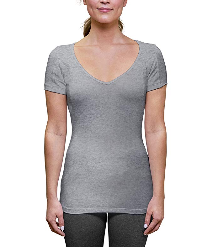 Women Deeper V Neck Grey