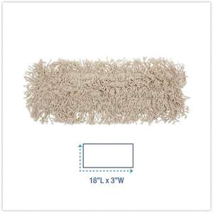 "18x3 In. Microfiber Rectangle <b>Mop</b> Pad for Boardwalk BWK1018 with 360 <b>Rotating</b> Plastic Basket-White" - Product Image 2