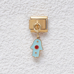 Italian Handmade Charm Bracelet Modular Blue Eye Pendant DIY Jewelry Personalized Craft Unisex Everyday Wear - Product Image 3