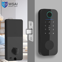 Serrure de porte intelligente Tuya WiFi noire Intellect mot de passe électronique déverrouillage d'empreintes digitales modèle spécifique à la maison pour les données de nuage de porte en acier