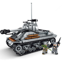 Série militaire Char M4, jouet de construction en blocs ABS DIY, jouet éducatif d'histoire et de construction avec figurines de soldats pour garçons