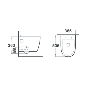 Sanindusa Sanibold Ensemble WC mural en céramique blanc Sanitaires Toilettes - Product Image 2