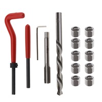 Kit de réparation de filetages 131 pièces, jeu d'inserts de filetage métriques, kit d'outils d'installation de tarauds HSS pour la réparation de filetages de moteurs automobiles