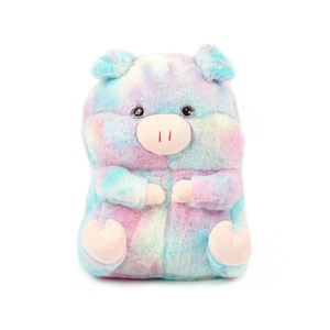 2 in 1 boneka babi mainan handwarm dan selimut kain bantal sofa bantal dengan isian kapas PP dan lapisan Mesh - Product Image 1