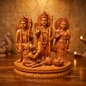 Kadam Holz Ram Darbar Statue Handgefertigte Hindu-Götter-Figur für Heim-Tempel-Dekoration Spirituelle Geschenke Traditionelles Indisches Religiöses Kunstwerk - Product Image 4