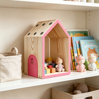 Support mural décoratif personnalisé en bois rustique pour figurines Tonie, porte féerique, étagère, objet décoratif en forme de maison