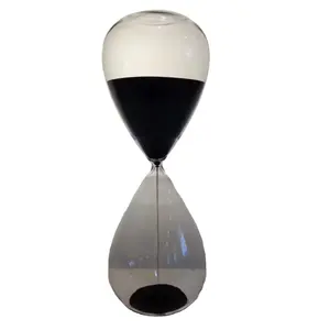 Wholesale 30 Minutes Hourglass Hand Blown Clear Glass Black Sand Tabletop Sand Timer Clock For Home Decoration Gift