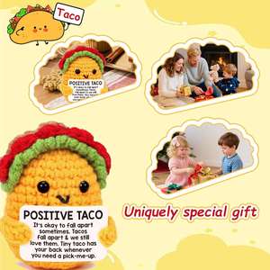 Positive Crochet Taco Birthday Relaxation Gifts for Woman Home Office Bedroom Emotional Support Mini Taco Christmas Home <b>Decor</b> - Product Image 2