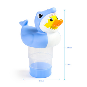 Venta al <span class=keywords><strong>por</strong></span> mayor: Filtro de piscina flotante de 1 pulgada, diseño de pato adorable en traje de dinosaurio, el más vendido, herramientas y accesorios de limpieza para el hogar. - Product Image 5