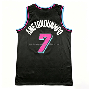 Maillot de basket-ball Giannis Antetokounmpo 7, Bam Adebayo, <span class=keywords><strong>Dwyane</strong></span> <span class=keywords><strong>Wade</strong></span>, style rétro, cousu, pour hommes, tailles S-2XL - Product Image 2