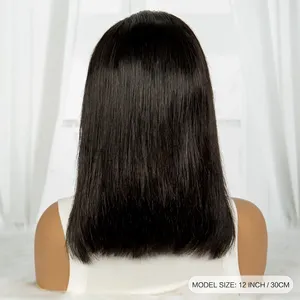 Pelucas Bob De Gran Venta De Cabello Humano Virgen 100% Sin Procesar 13*4 Frontal Recta Sin Pegamento Pelucas De Cabello Corto Transparente 100% De Cabello Humano - Product Image 5