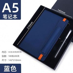 สมุดบันทึกปกแข็งหนัง PU สีพาสเทลพิมพ์ลายตามสั่งขายส่ง ขนาด A5 เย็บเข้าเล่ม พร้อมปากกา ชุดของขวัญสำหรับธุรกิจ - Product Image 3