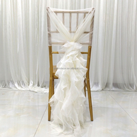 En gros, Nœuds de chaise en fil blanc laiteux pour dossier de chaise, Décoration pour hôtels, banquets, mariages et fêtes
