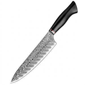 Cuchillo de Chef PRESTIGE BLADES al por Mayor, Personalizado, de Acero de Damasco, Mango de Ébano Negro, Hoja Fija Profesional Afilada, Hecho a Mano - Product Image 1