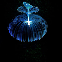 Lampe de jardin solaire LED en forme de méduse, étanche IP65, avec fibres optiques colorées, lumière paysagère extérieure, température de couleur réglable 2000-10000K