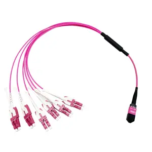CO-NET Low loss 12 core MPO/MTP Fan-out LC uniboot connector OM4 MPO MTP Patch Cords