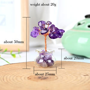 Vente en gros d'arbres porte-bonheur en cristal naturel faits à la main, arbres de la fortune en cristal pour la décoration Feng Shui - Product Image 5