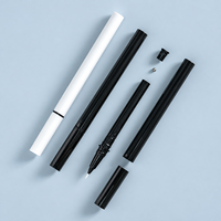 Emballage vide pour stylo eyeliner liquide à bille en acier avec tête de brosse remplaçable, tube en plastique personnalisé avec logo OEM pour stylo eyeliner