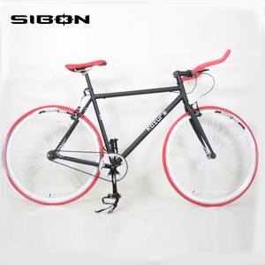 SIBON B0220104 700c telaio in lega di alluminio fisso in gomma del pneumatico in alluminio pedale della bici a scatto fisso 700c con testa di toro <span class=keywords><strong>manubrio</strong></span> - Product Image 2