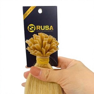 ผมต่อแบบปลายแบน Rusa Hair แท้จากเวียดนาม สีธรรมชาติ ไม่ผ่านการแปรรูป รับทำโลโก้  น้ำหนัก 100 กรัม แบบมัด  เย็บสองชั้นอย่างดี - Product Image 2