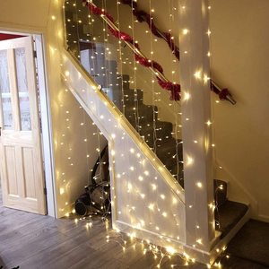 Guirnalda de Luces <span class=keywords><strong>LED</strong></span> de Cortina de Hadas de 3x3m, <span class=keywords><strong>300</strong></span> <span class=keywords><strong>LED</strong></span>, Enchufe para EE. UU., Reino Unido, Australia y UE, 29V, Bajo Voltaje, 8 Modos, Decoración de Interiores y Exteriores para Dormitorio - Product Image 3