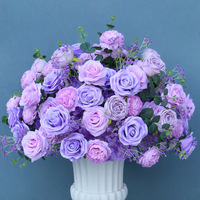 DKB Vente en gros de décorations florales de mariage, boule de fleurs artificielles colorées 5D, fleurs artificielles rose clair pour la décoration de table