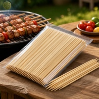 Brochetas de Bambú Personalizadas con Logotipo, Palitos Redondos para Asar a la Parrilla, Venta al por Mayor, OEM, ODM, Directo de Fábrica, Madera Pulida de Grado Alimenticio