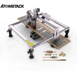 ATOMSTACK A5 프로 40W R3 로타리 롤러 DIY 보석 상자 나무 펜 레이저 나무와 금속 절단 및 조각 기계