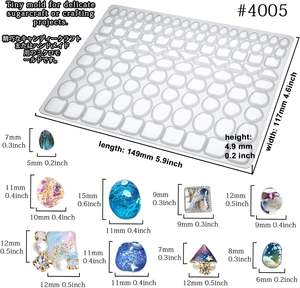 Stampo in Silicone per Gemme Cabochon 3D con 2 Vassoi per Resina Epossidica, Creazione di Gioielli, Moldes De Resina - Product Image 5