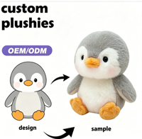 Jouets en peluche personnalisés pingouin, tigre, éléphant - Poupées en coton PP doux - Cadeau anti-stress pour anniversaire - Fabricant OEM