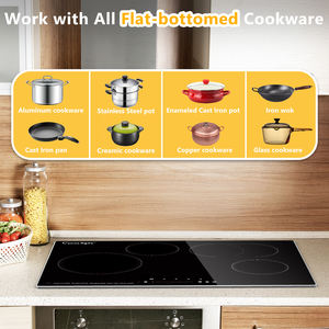 Placa de cocción eléctrica con 4 quemadores, placa de cocción eléctrica con panel de cerámica de 30 pulgadas, 7200W, 240V, estufa con múltiples protecciones de seguridad - Product Image 5