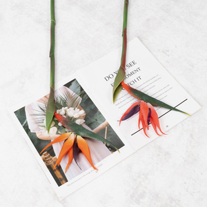 Fleur artificielle simple en soie, type oiseau de paradis, pour décoration intérieure, salon, côté canapé, sur pied, pour mariage - Product Image 5