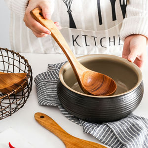 Wooden Spoon And Spatula Kit 7 Pieces Hand Wash Only For Cooking Utensils - Product Image 3