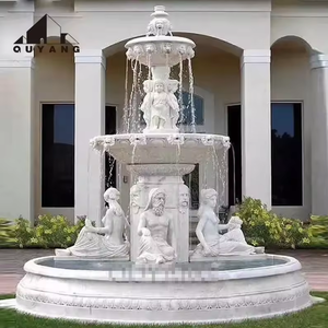 Fuente de Agua de Mármol Blanco Natural con Diseño de Leones, Moderna y Sencilla, para Decoración de Exteriores de Villas y Mansiones, en <span class=keywords><strong>Venta</strong></span> - Product Image 2