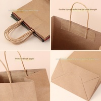 Sacs en papier kraft personnalisés, sacs à main pour vêtements, sacs à emporter pour thé au lait, sacs cadeaux pour anniversaires et Noël, vente en gros