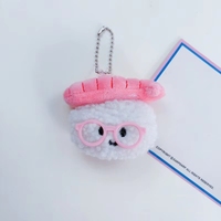 Porte-clés 3D en peluche mignon de dessin animé, motif rouleau de sushi aux crevettes, riz et légumes, durable, personnalisable, accessoire décoratif