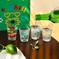 Verre à Soju en forme de chien, Verre à liqueur, Verre à vin blanc One-liang, Verre à Saké, Transparent, Moderne, Tendance, Pour la maison, les fêtes et les événements sociaux