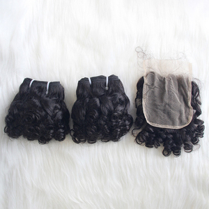 Venta al por mayor 12 pulgadas Funmi Raw Hair Bundle Closure Nigeria Venta caliente doble dibujado virgen cutícula alineada indio Remy Hair Proveedor - Product Image 2