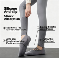 Chaussettes de yoga personnalisées, échantillon gratuit, pour femmes, entraînement à domicile, maille respirante, tricotées, antibactériennes, antidérapantes, avec lettres hautement personnalisables