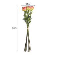 ZUOYI Bouquet de roses artificielles 63cm 10 têtes, Bouquet de fausses fleurs à bord brûlé