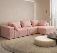 Canapé d'angle moderne en tissu compressé pour salon, canapé-lit modulaire avec mousse à mémoire de forme