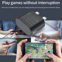 Adaptador de Corriente Plegable USB C de 10 W con Enchufe para Reino Unido HNT 5V2A, Cargador Rápido con Cable para iPhone
