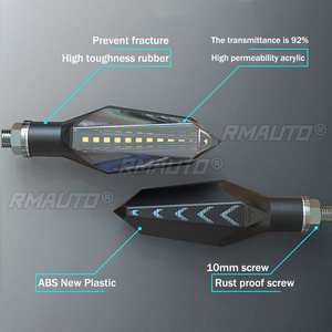 2 Piezas de Luces LED de Señalización para Motocicleta de 12V, Intermitentes con Efecto de Agua Fluida para Yamaha MT07 MT09 para Honda - Product Image 2
