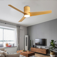 Ventilateur de plafond intelligent pour salon ODM OEM, moderne, 3 pales, 52 pouces, avec lumière LED et télécommande