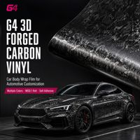 Film de protection automobile autocollant en vinyle fibre de carbone forgée 3D, plusieurs couleurs