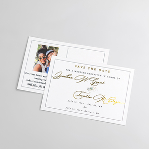 Tarjetas Postales Personalizadas con Lámina Dorada al por Mayor, Tarjetas de Boda con Foto Personalizada, Papelería para Bodas, Tarjetas de Agradecimiento para Pequeñas Empresas - Product Image 6