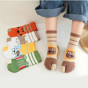 T Dễ Thương Chàng Trai Cô Gái Hai Toed Tabi Vớ Trẻ Em Phim Hoạt Hình Động Vật In Tinh Khiết Cotton Vớ Ngắn Chia Ngón Tay Cái Ngón Chân Vớ - Product Image 1
